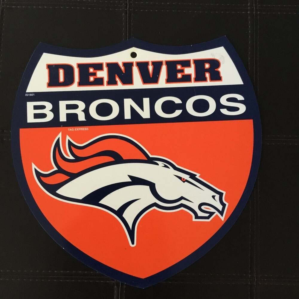 Denver Broncos Shield Metal Wall Sign - NFL Fan Cave Decor
